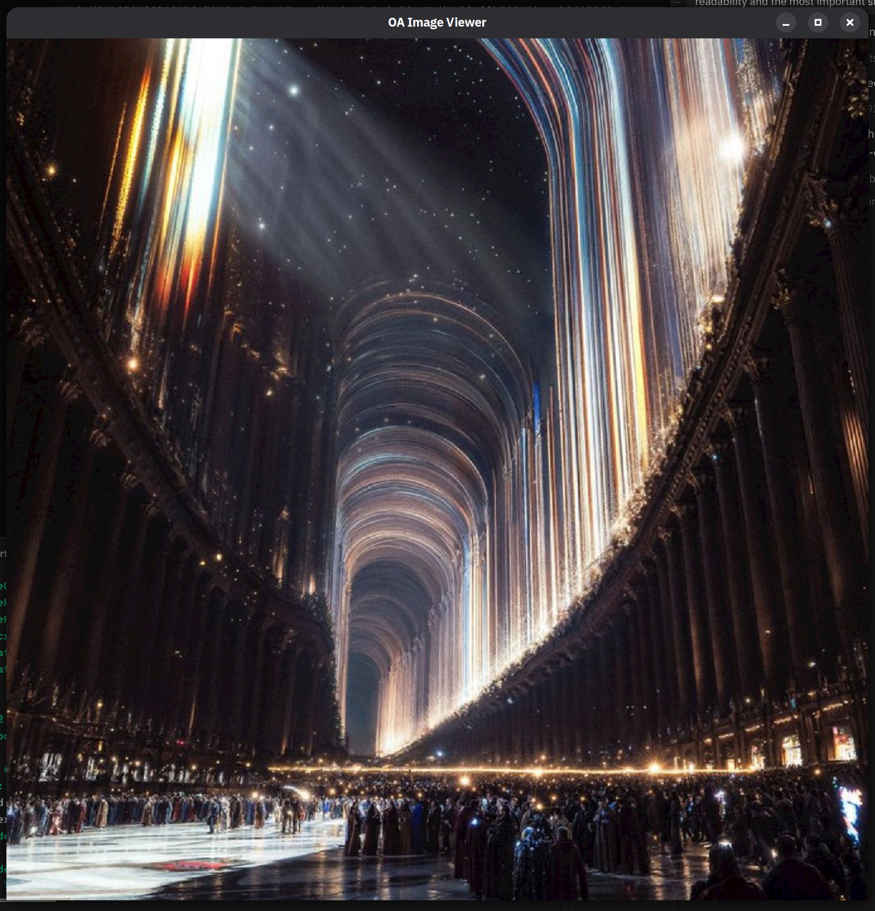 OA Image Viewer running on Linux — Realm1024px.jpg displayed via Vulkan compute